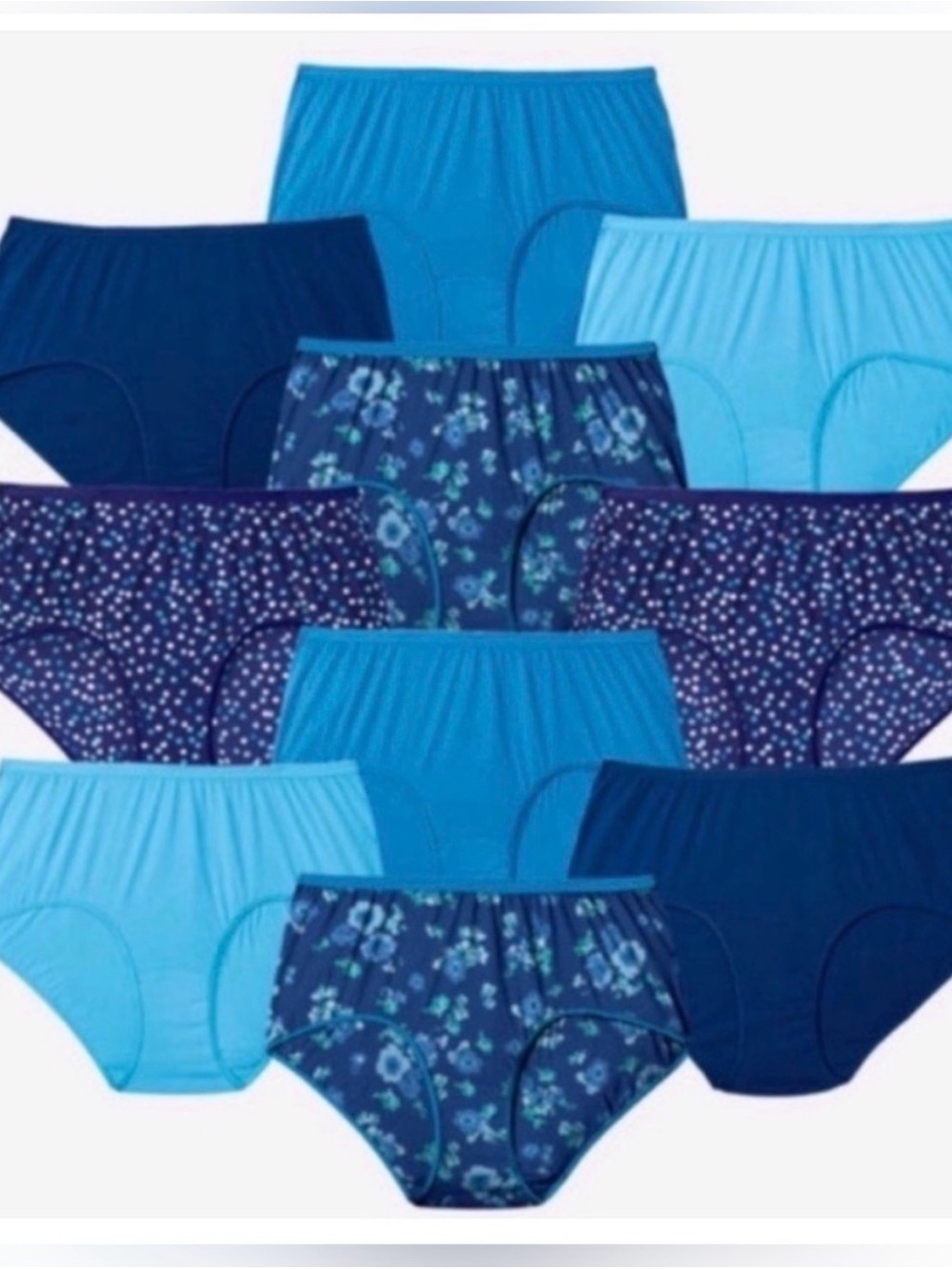 New 10 Pack Cotton Brief
Panties Plus size 15 8X Comfort
Choice blues Granny